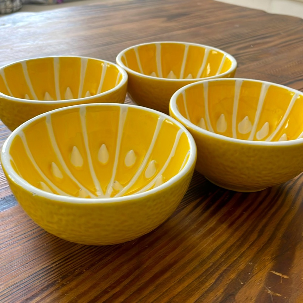 Vintage Ceramic Lemon Bowls 4pcs